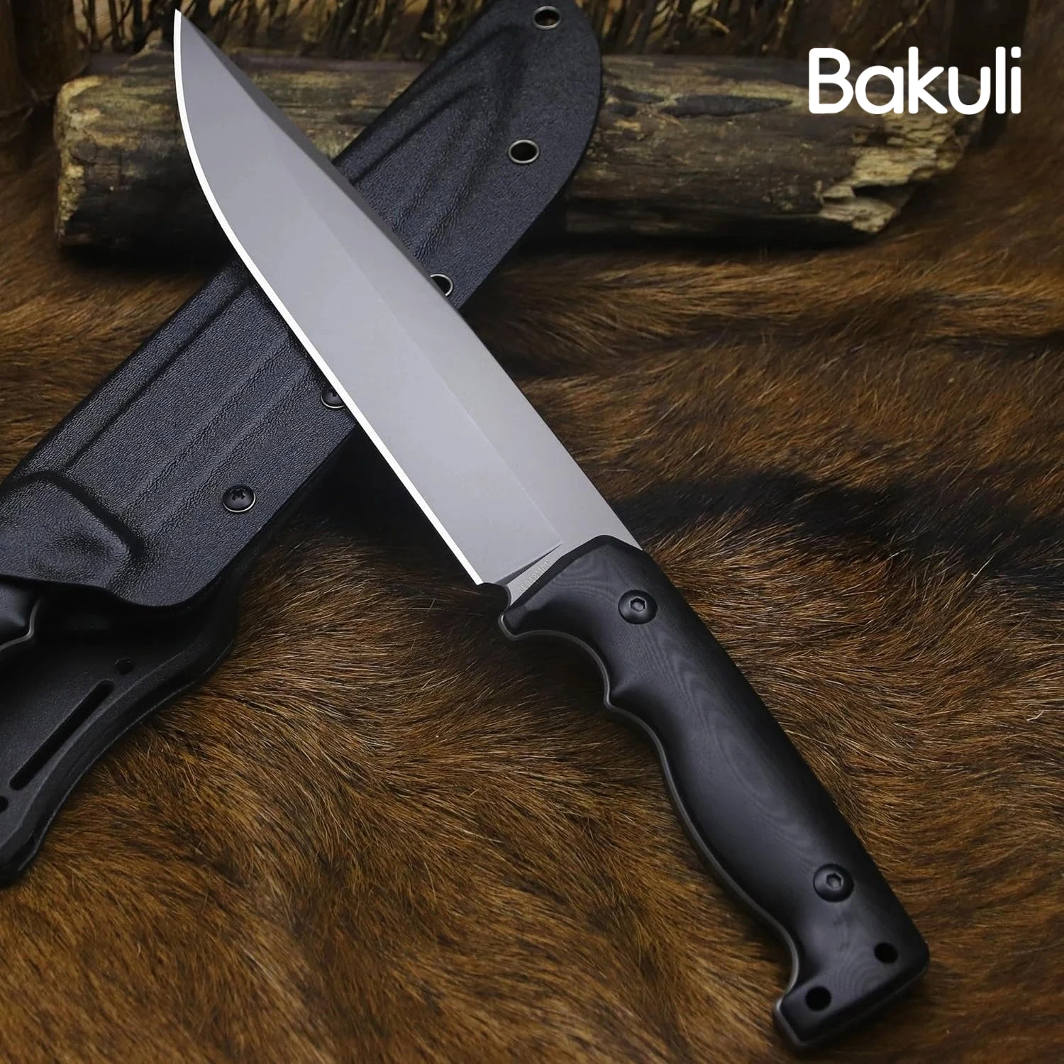 

Kitchen High hardness Chef Knife Stainless steel Meat Cleaver G10 Non slip handle Straight knife Butcher knife with knife sheath