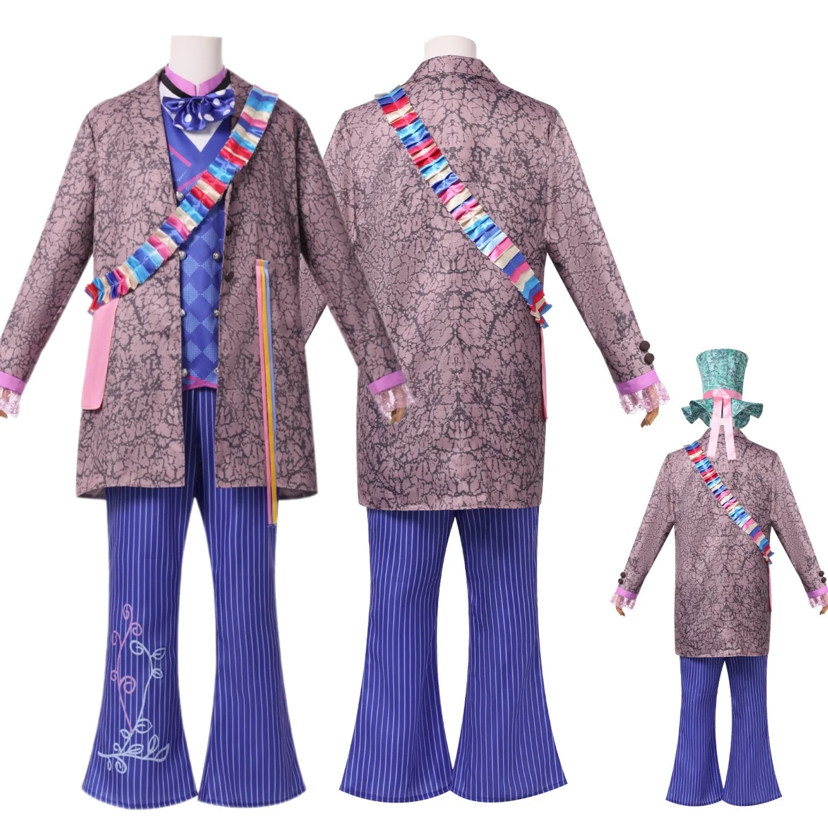 

Movie Tarrant Alice Cosplay Costume For Men Mad Hatter Purple Uniform Coat Pant Halloween Carnival Party Disguise Clothing