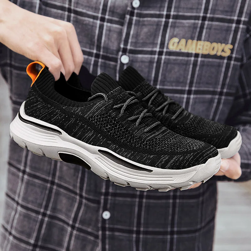 Spring Autumn New Men Casual Shoes Breathable Mesh Lace-up Lightweight Walking Shoes Comfortable Outdoor Sneakers Driving Shoes