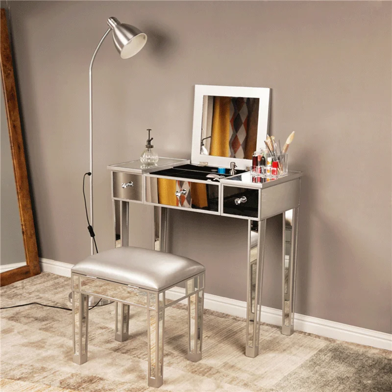 Belleworks Hot Sale Modern Design Console Table Silver Dresser Dresser with Mirror and Drawer