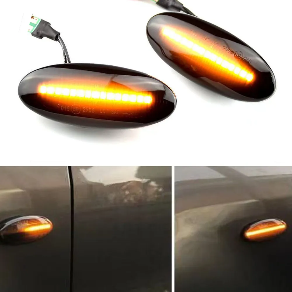 

2Pcs For Nissan Qashqai Dualis Juke Micra March CUBE EVALIA Note X-Trail LEAF Dynamic Blinker LED Side Marker Turn Signal Lights