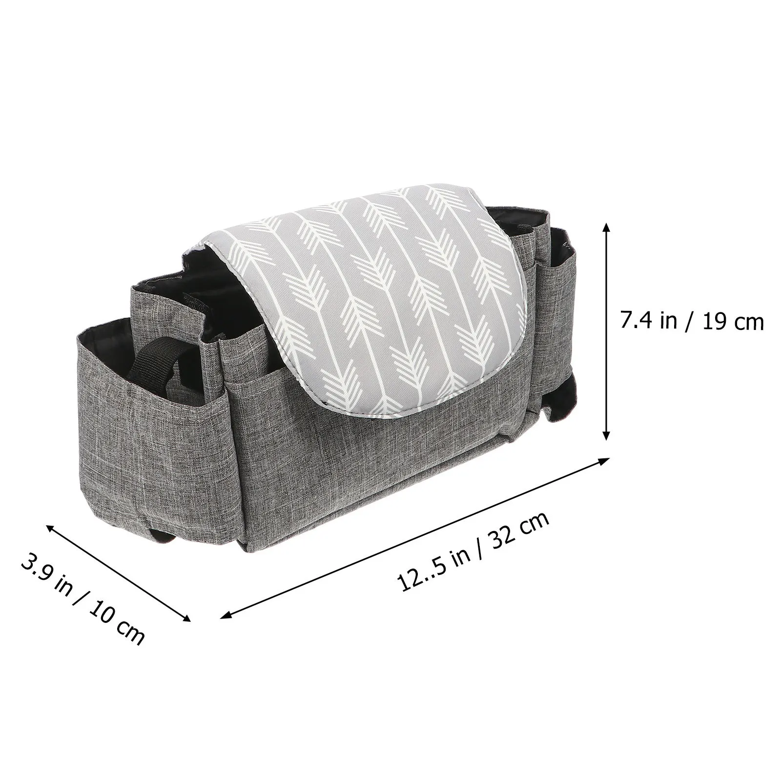 العالمي حقيبة عربة الأطفال حفاضات المنظم حزام معلق تصميم عدم الانزلاق الحقيبة بطانة مقاومة للماء مقصورات جيب الهاتف #6
