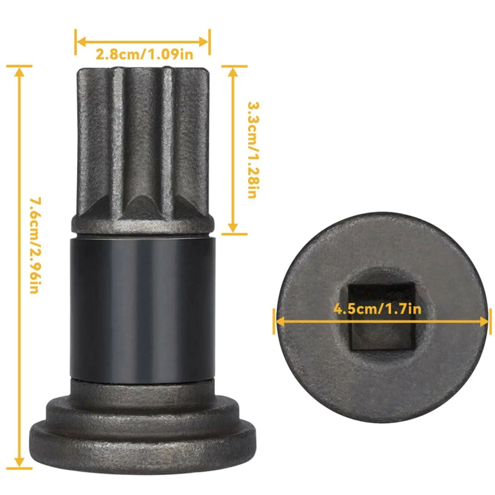 

Professional Automotive Engine Rotation Tool Carbon Steel Barring Tool for 5.9L 6.7L Diesel Engine Maintenance