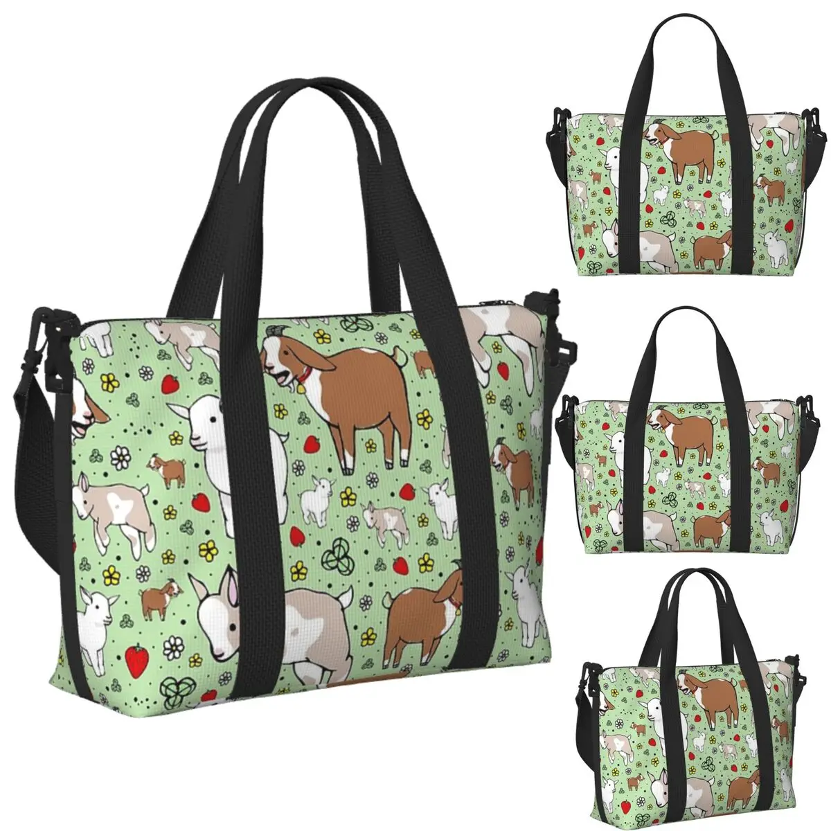 

Пляжная дорожная сумка на заказ Goats, большая вместительная сумка-тоут для спортзала, спортивная женская дорожная сумка для покупок