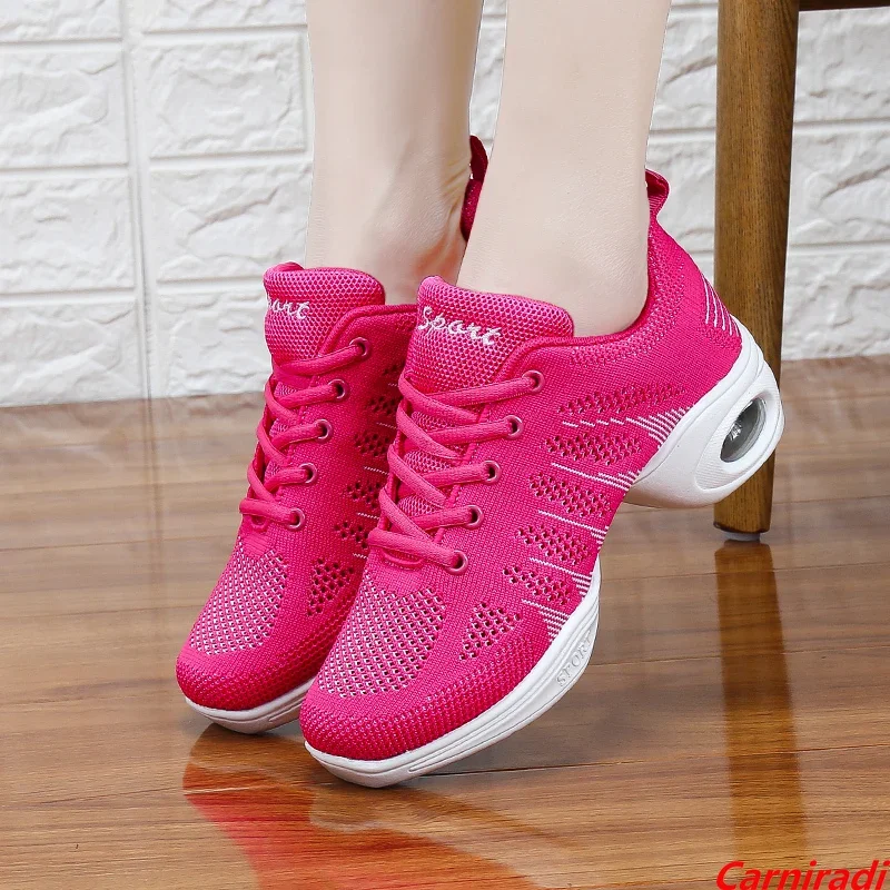 Summer Thick Bottom Cushioning Dance Shoes Women Plattorm Soft Sport Casual Jazz Sneakers Ladies Baskets Training Jogging Shoes