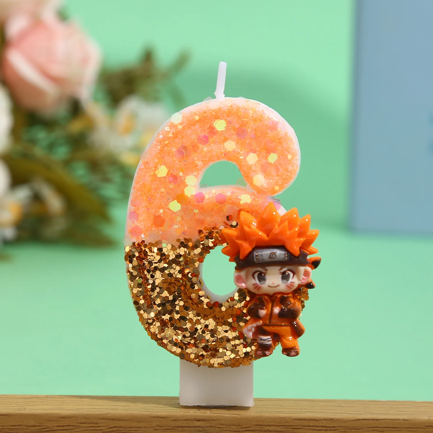 ناروتو رقم الشموع الرقمية 0-9 أطفال عيد ميلاد عيد الميلاد كعكة لوازم الديكور الكرتون أنيمي اكسسوارات الحفلات الإمدادات #5