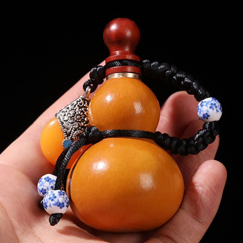 

Retro Gourd Small Flask for Milk Water Bottles Flasks with Straw Sport Decoration Hanging Container Jar Manual