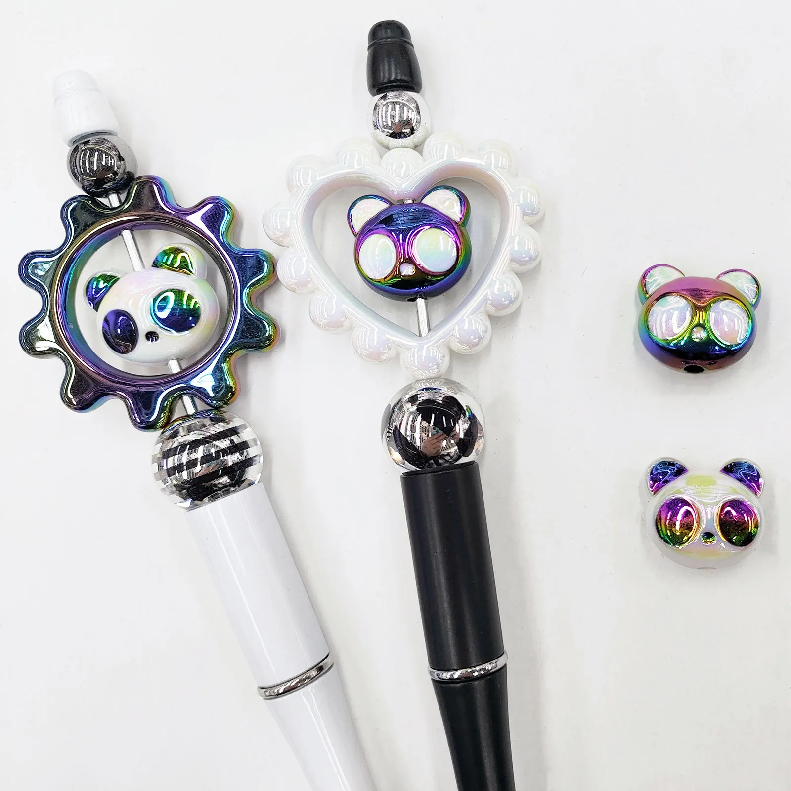 Kawaii Cute Cartoon Y2K Panda Beads For Jewelry Making DIY Decorations Phone Chain Kids Hairpin Accessories Beadable Pens Charms