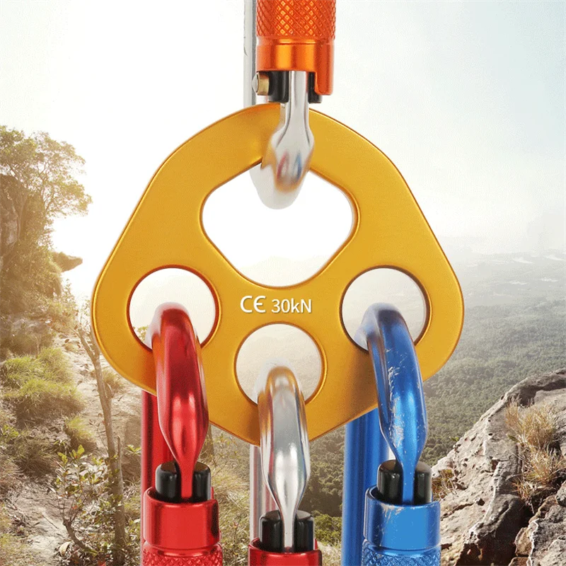 4-Hole 30KN Aluminum Alloy Force Plate Rigging Plate Mountaineering Expansion Rope Splitter Rigging Climbing Accessories view 3