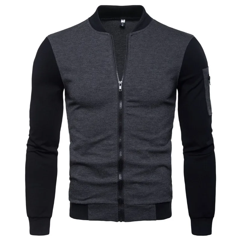 Spring Clothing British Temperament Men's Stand-up Collar Jacket Boutique Roman Short Cardigan Foreign Trade Men's Clothing