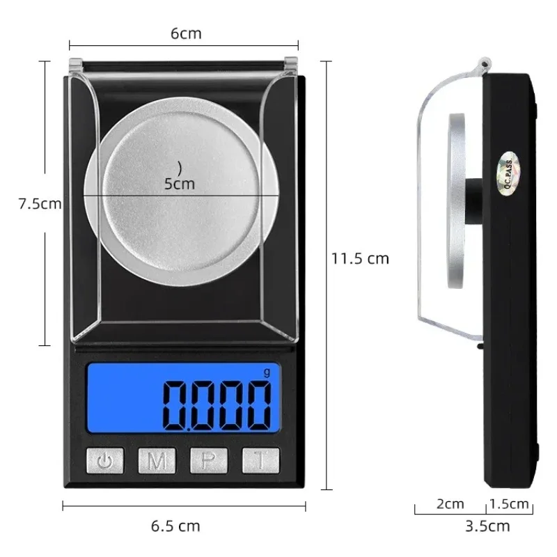 ميزان جيب مجوهرات عالي الدقة 0.001 جرام، ميزان وزن رقمي من الماس والليغرام للمكونات والأحجار الكريمة #2