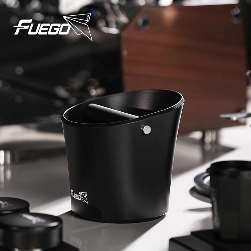 Fuego Coffee Knock Box 0.8L Shock-Absorbent Espresso Knock Box With Removable Knock Bar and Non-Slip Base Barista Accessories