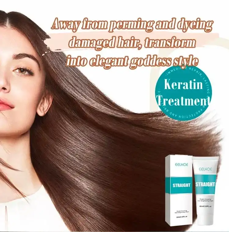 60ml Keratin Hair Straightening Cream Professional Damaged Treatment Faster Smoothing Curly Hair Care Protein Correction Cream