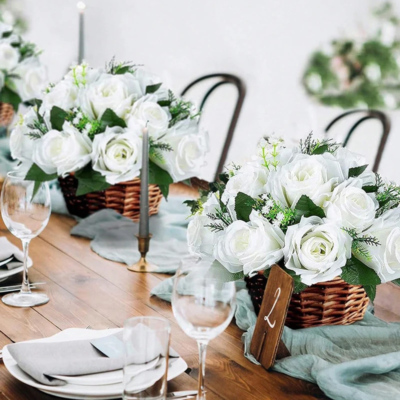 1 Stuks Roos Kussen Bal Opstelling Centrum Stukken Voor Tafels Faux Zijde Bloemen Boeket Voor Bruiloftsfeest Home Decor