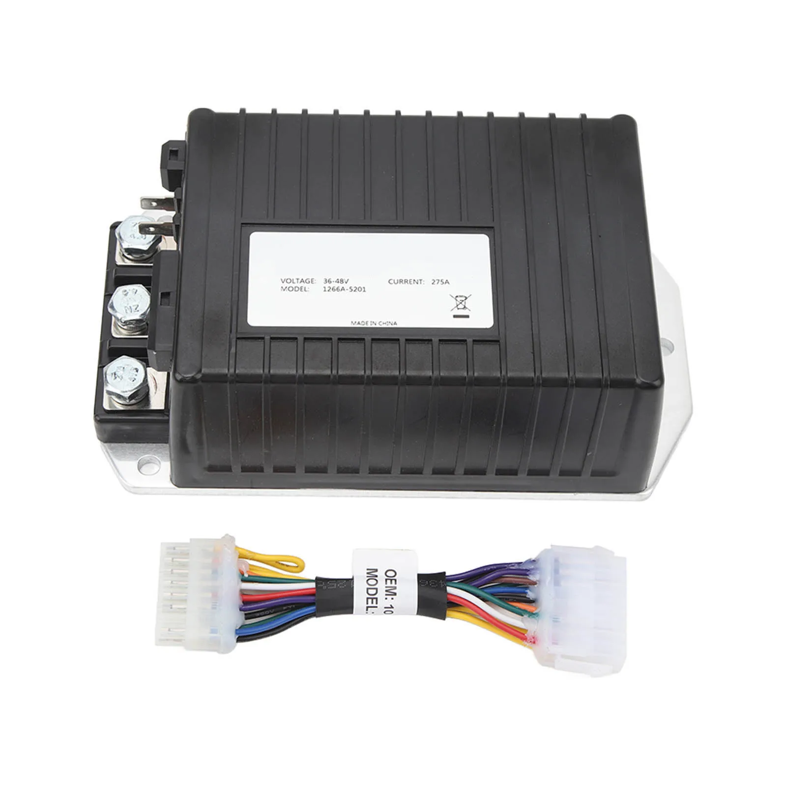 Golf Cart Motor Controller 1266A 5201 DC Motor Control Unit with Adapter Cable for Small Utility Vehicles