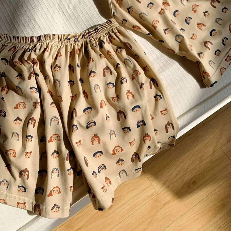 Conjunto de pijama estampado feminino, colete e shorts, roupa de casa com almofadas no peito, verão