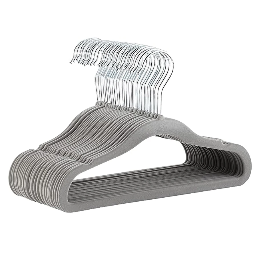 10/20/30pcs children's velvet non-slip hangers, advanced children's closet hangers, ultra-thin cute non-slip felt hangers