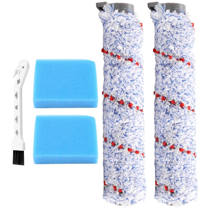 Replacement Brush Roller for IFloor Cordless Vacuum Cleaner, 2 Pack Roller Brush +2 Pre-Filter Foam