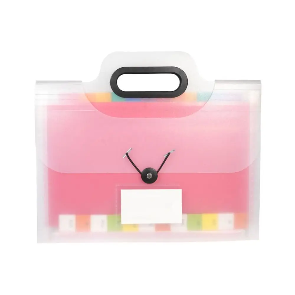 

13 Pocket Expanded File Holder Buckle Closure with Handle Document Organizers Colorful Inner Thicken a4 Document Bag