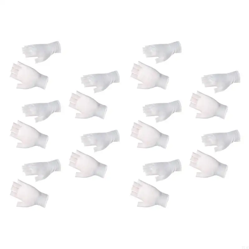 Sweat Absorbing Half Finger Cotton Gloves Breathable Fabric Repair Assembly Precise Work 77JC