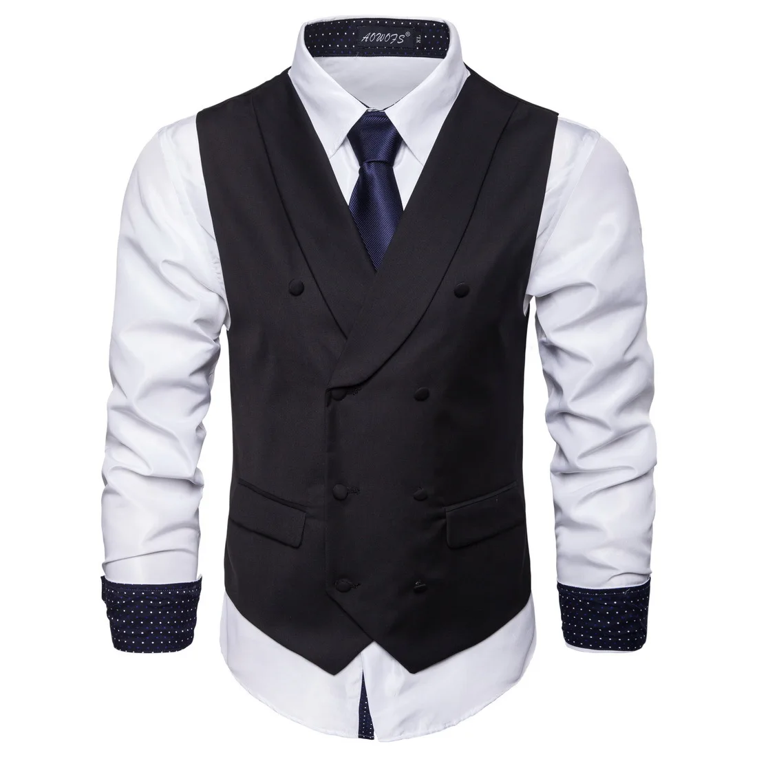 Hot Sale New Autumn Men's Pure Color Vest Business Leisure  Casual Suit Vest