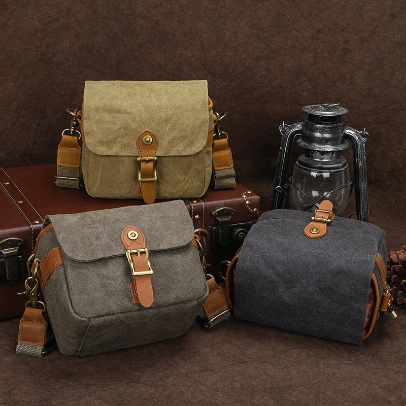 Vintage Canvas Waist Pack DSLR Camera Bag for Women Men 2024 Trendy Design