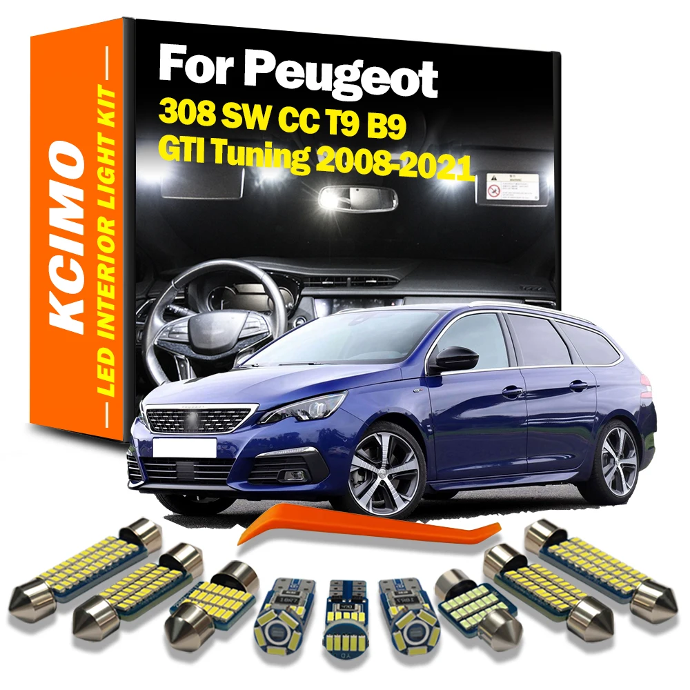 

Kcimo Canbus For Peugeot 308 SW CC T9 B9 GTI Tuning 2008 2009 2010 2012 2014 2015 2017 2020 Car Bulbs LED Interior Light Kit