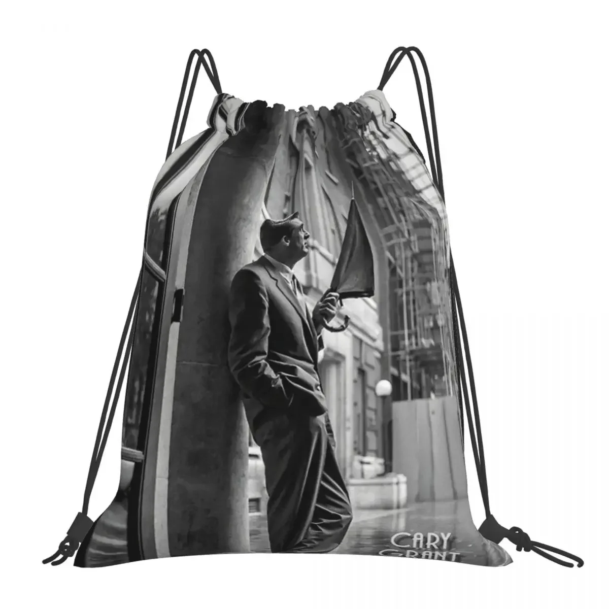 Cary Grant Backpacks Fashion Portable Drawstring Bags Drawstring Bundle Pocket Sports Bag Book Bags For Man Woman School