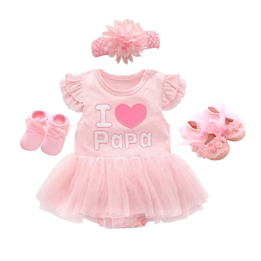 Newborn Baby summer bodysuit infant girls princess dress baby christening baptism gown party wedding 0-3 3-6 6-9 months bodysuit