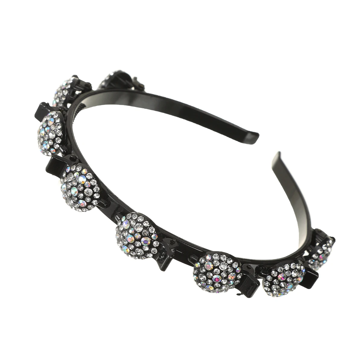 Double Layer Rhinestones Bands Clip Hairbands Fashion Plastic Braided Headband Punk New Knitting Womens Hair Accessories