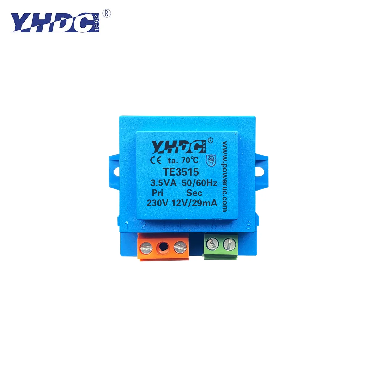 

YHDC TE3515 3.5VA 110V-380V / 6V/7.5V/9V/12V/15V/18V/24V Vacuum Epoxy Encapsulated Safety Isolation Transformer PCB Welding