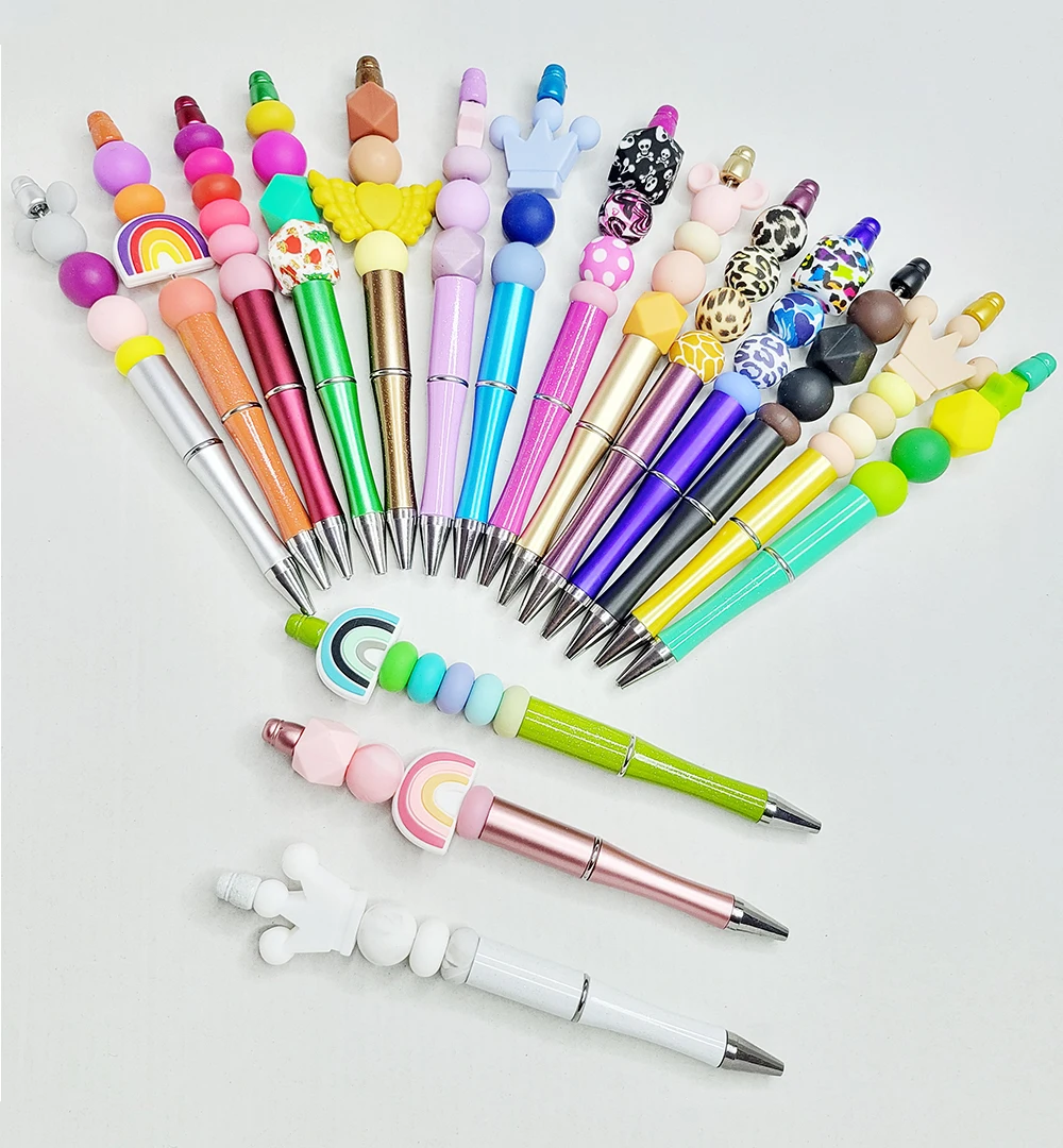 

40pcs Beads for Jewelry Making Bracelet Necklace DIY Pens Ballpoint Pen Beaded Pens School Office Ballpoint Pen Luxury