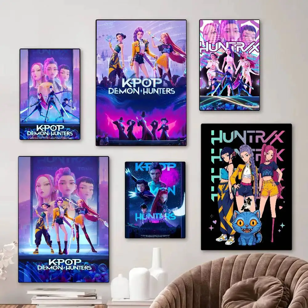 Affiche de film KPop Demon H-Hunters-S, affiche en papier blanc de qualité HD, peinture murale, décoration murale pour salle d'étude