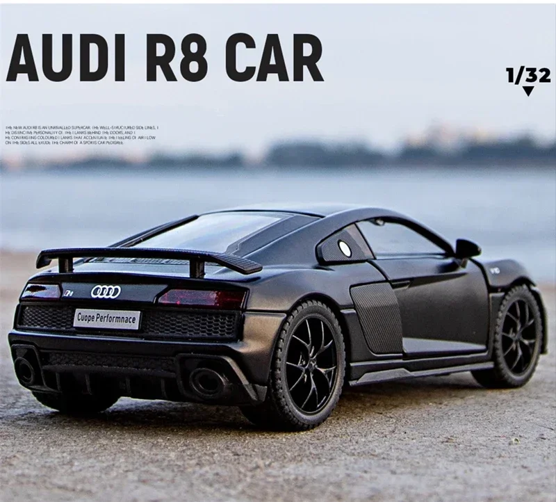 1:32 audi r8 cuope perform nace legierung diecasts metall fahrzeuge auto modell sound lichts imulation sammel autos pielzeug kinder geschenke