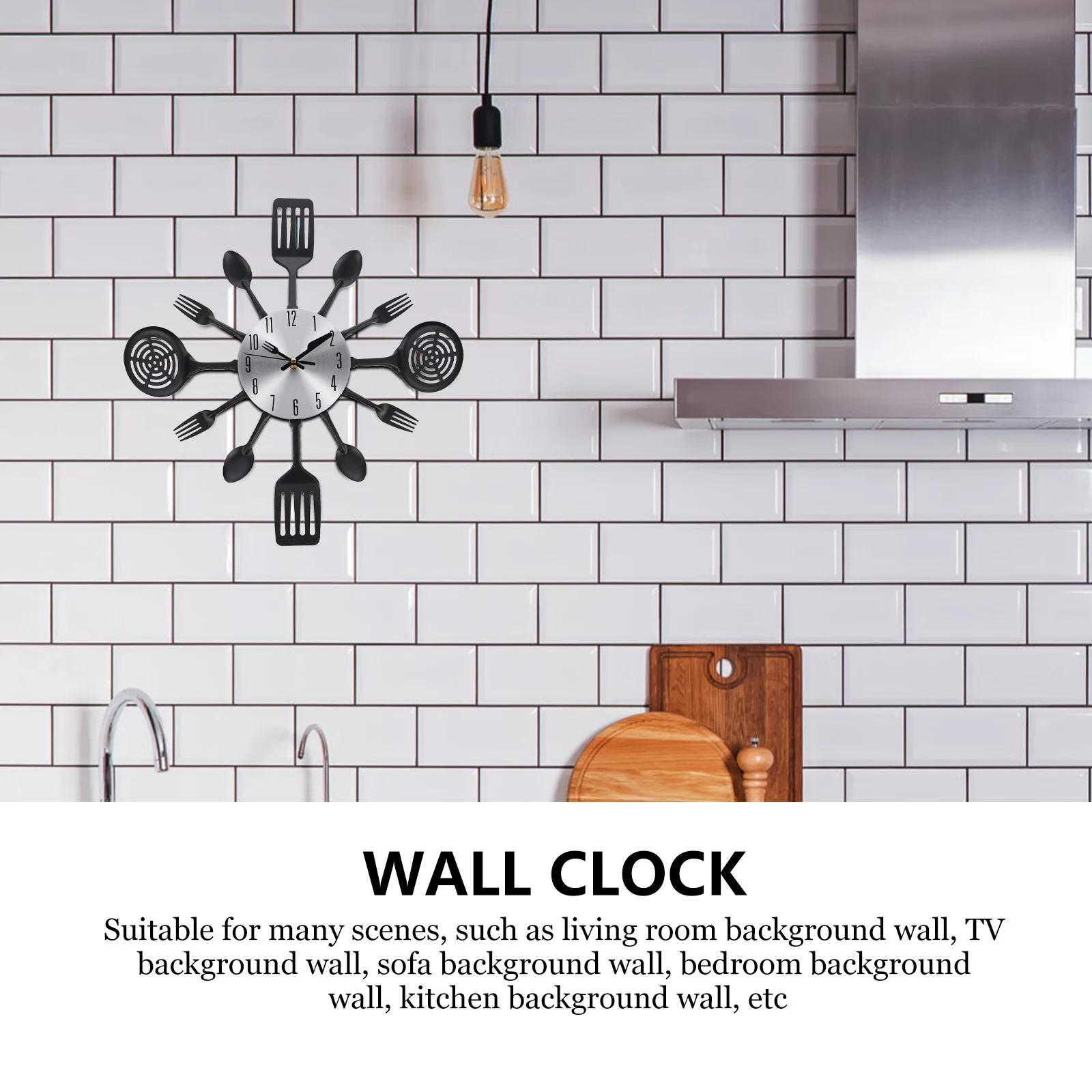 

1pc Kitchen Knife Fork Wall Clock Stainless Steel Cutlery Design Silent Quartz Movement Decorative Wall Hanging Clock For
