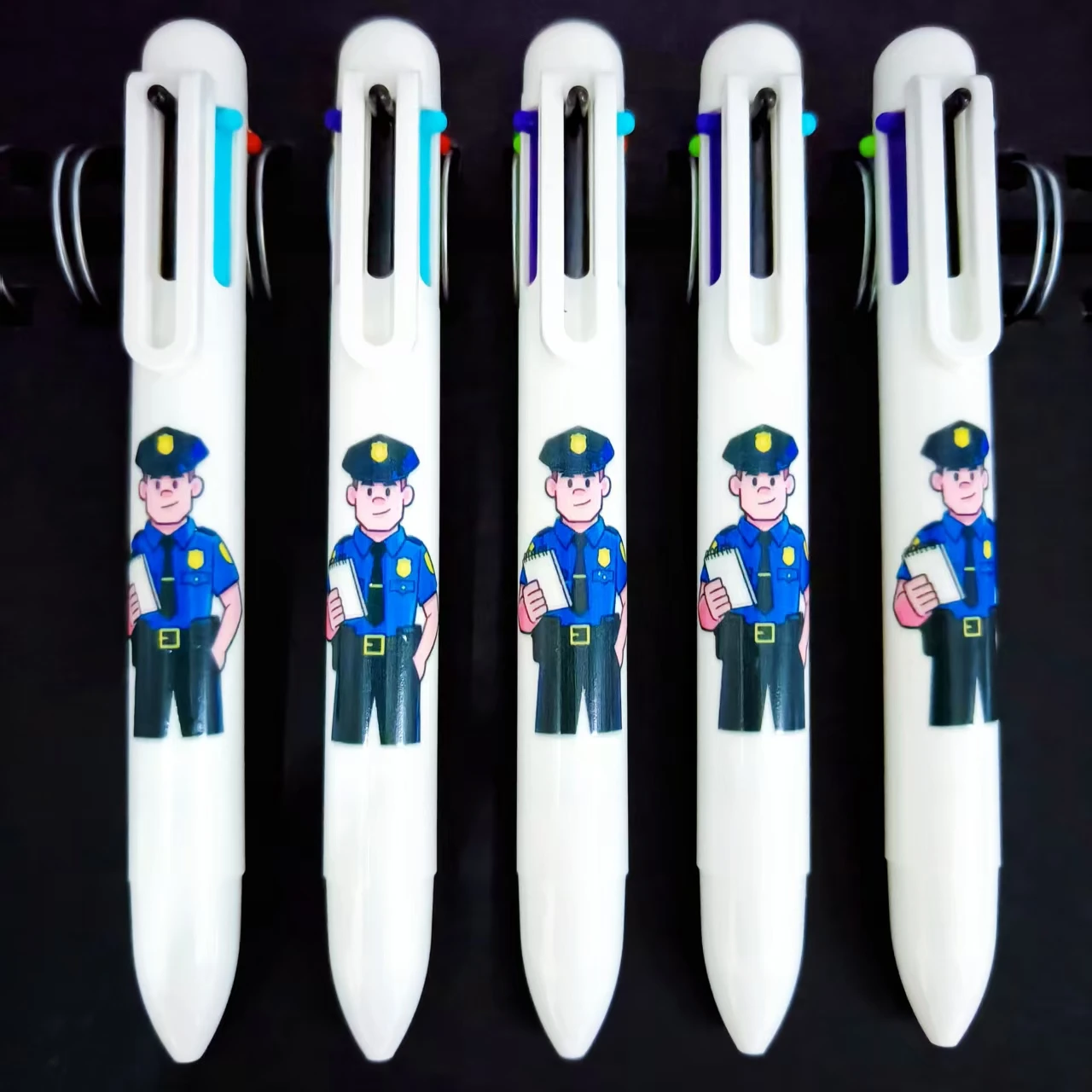 

5 шт./11 шт., мужская полицейская фигурка, 6 цветов, шариковая ручка, белая серия, мужская полицейская ручка, школьный подарок, канцелярская ручка