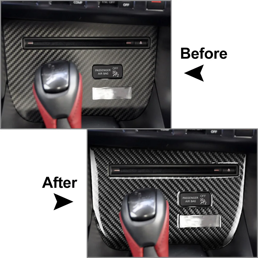 Car Central Console CD Panel Cover Trim Decoration Stikcer For Nissan GTR R35 2008 2009 2010 2011 2012 2013 2014 2015 2016 LHD