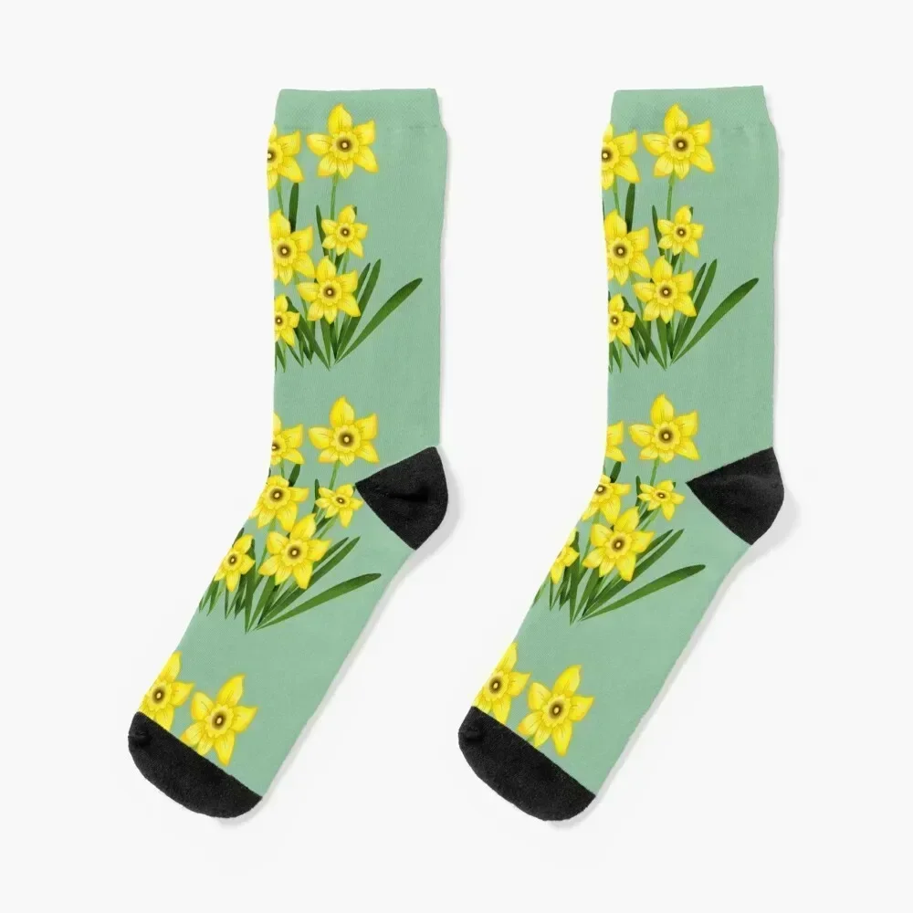 

Yellow Daffodil Flowers- Floral Socks new year kids cute Socks Girl Men's
