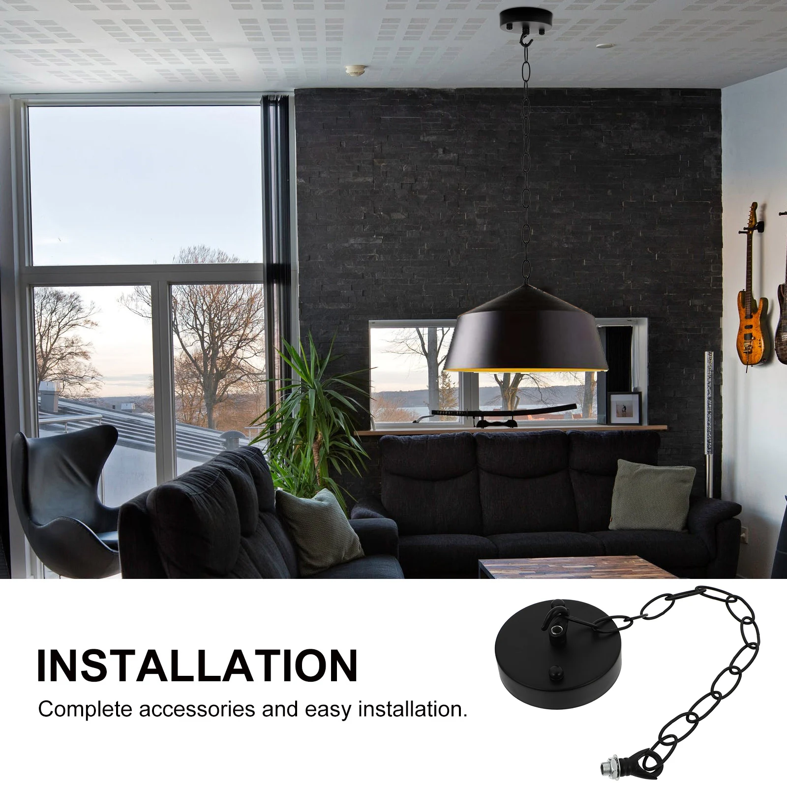 

1pc Ceiling Chandelier Base With Chain Nordic Style Long-Lasting Light Decor For Bedroom Living Room Office Household Gift