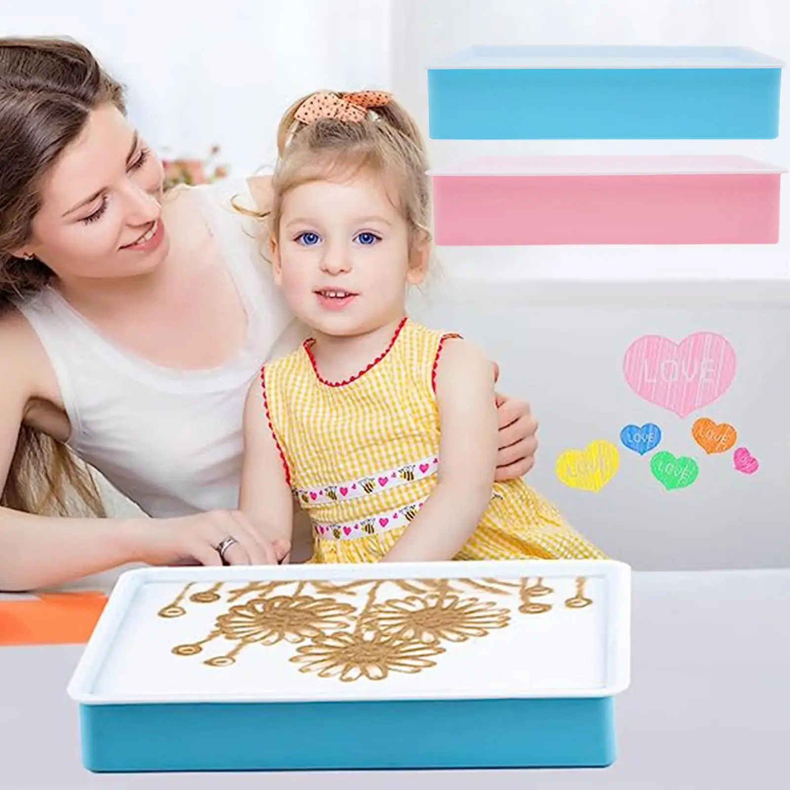 Kinetic Art Sand Table  LED Sandbox Sand Art Drawing Light Box For Kids Mini Tabletop Lightbox For Sand Art Holiday & xmas