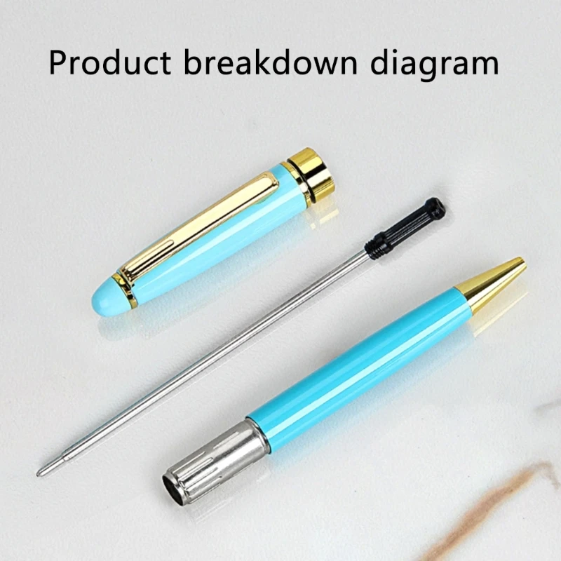 Caneta esferográfica metal com ação giratória, 8 peças, com clipe caneta metal, ponta 1.0mm, escrita