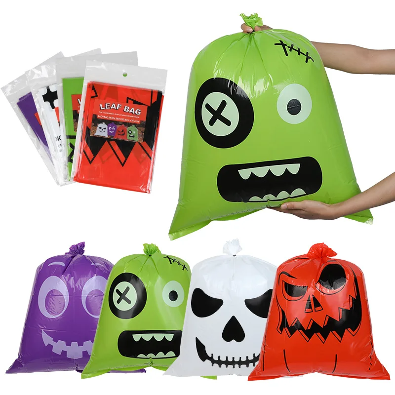 Große Halloween-Kürbis-Müllblattbeutel aus Kunststoff für Zuhause, Outdoor, Garten, Hof, Dekoration, Rasentasche, fröhliche Halloween-Party-Requisiten – Detail 3