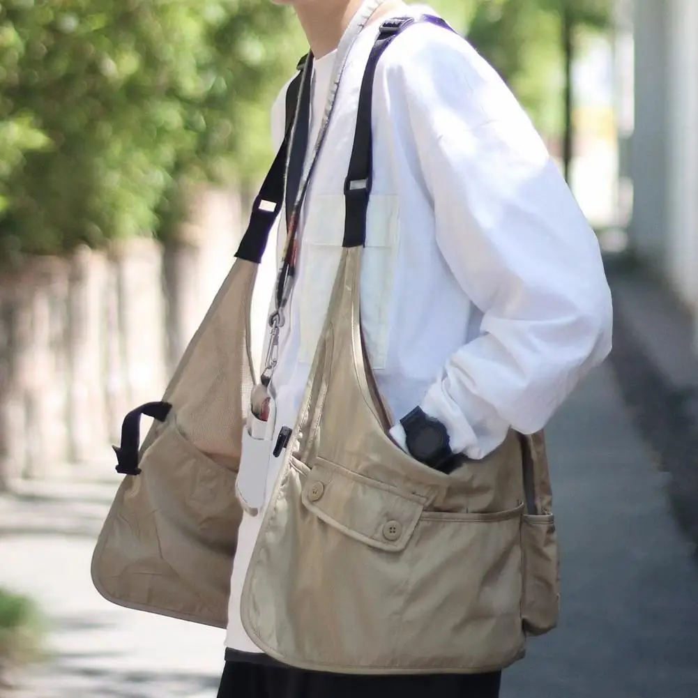 Jacket Vintage Multi Pocket Sleeveless Nylon Vest Amekaji Outdoor Deformable Vest Functional Dual Purpose Satchel Bag