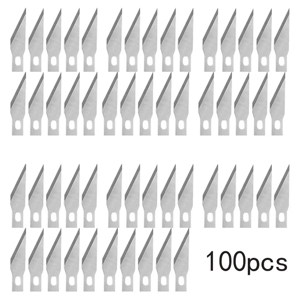 Couteau à bois carapté pour fruits et aliments, scalpel artisanal, sculpture, outil de coupe, gravure en métal, couteaux sphpopularité, disque en bois carapté, bricolage, 100 pièces, 50 pièces