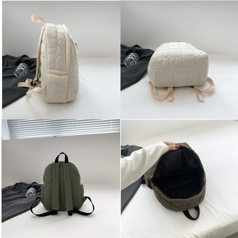 Ultralight Winter Warm Space Down Backpack Women School Backpack Bags for Girls Fashion Trend Lightweight Cotton Travel Bags