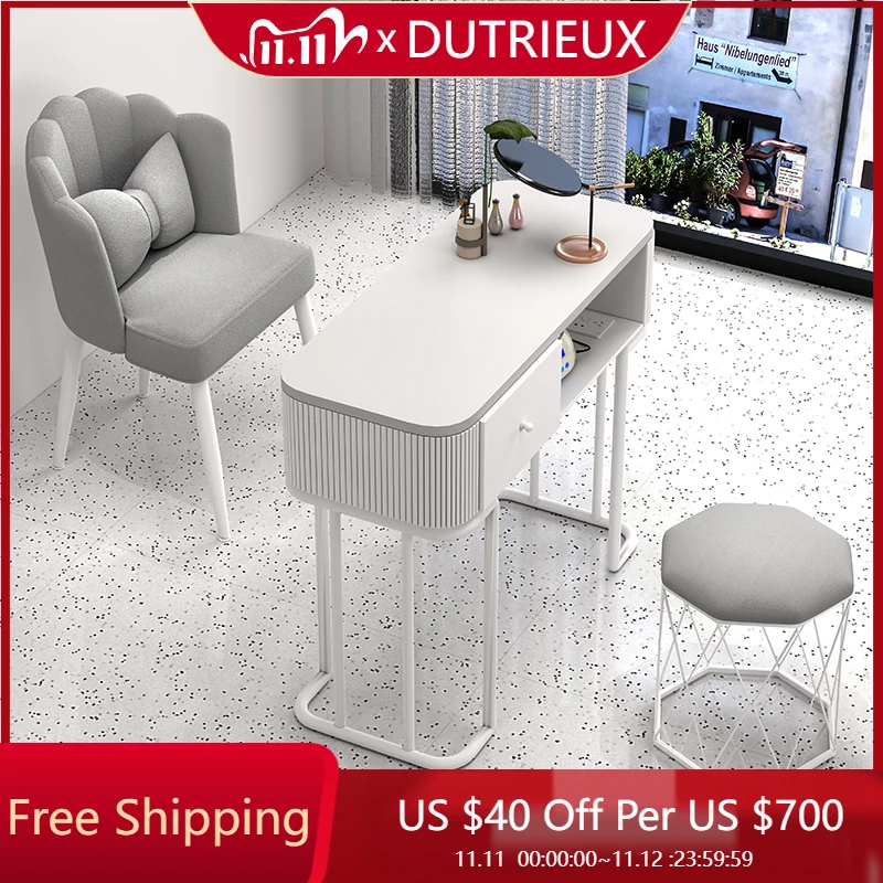 

Белый салон для ногтей, роскошный светильник, роскошный ящик, европейский маникюрный стол, стойка для макияжа, мебель для салона Tavolo Per Unghie