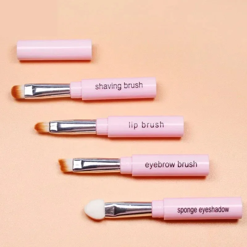 فرشاة مكياج جديدة 4 في 1 محمولة متعددة الاستخدام لظلال العيون مع أداة مكياج بمقبض بلاستيكي #1