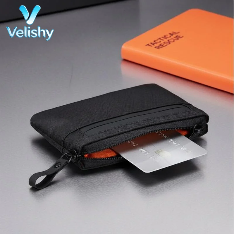Tragbare Taktische Geldbörse Wasserdichter RFID-blockierender Kreditkartenhalter Mini EDC-Tasche für Reisen und Einkaufen