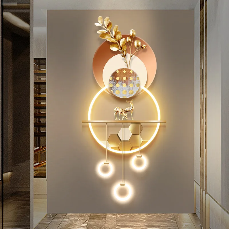 فولو في كثير من الأحيان، لوحة زخرفية فاخرة للمدخل، لوحة معلقة للممر ثلاثي الأبعاد، مصباح مضيء LED #2