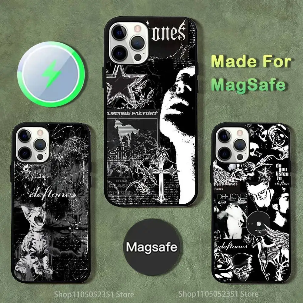 

Band D-Deftones Phone Case For iPhone 16,15,14,13,12,11,Pro,Max,Plus,Mini,SE4,E Magnetic Magsafe Wireless Charging